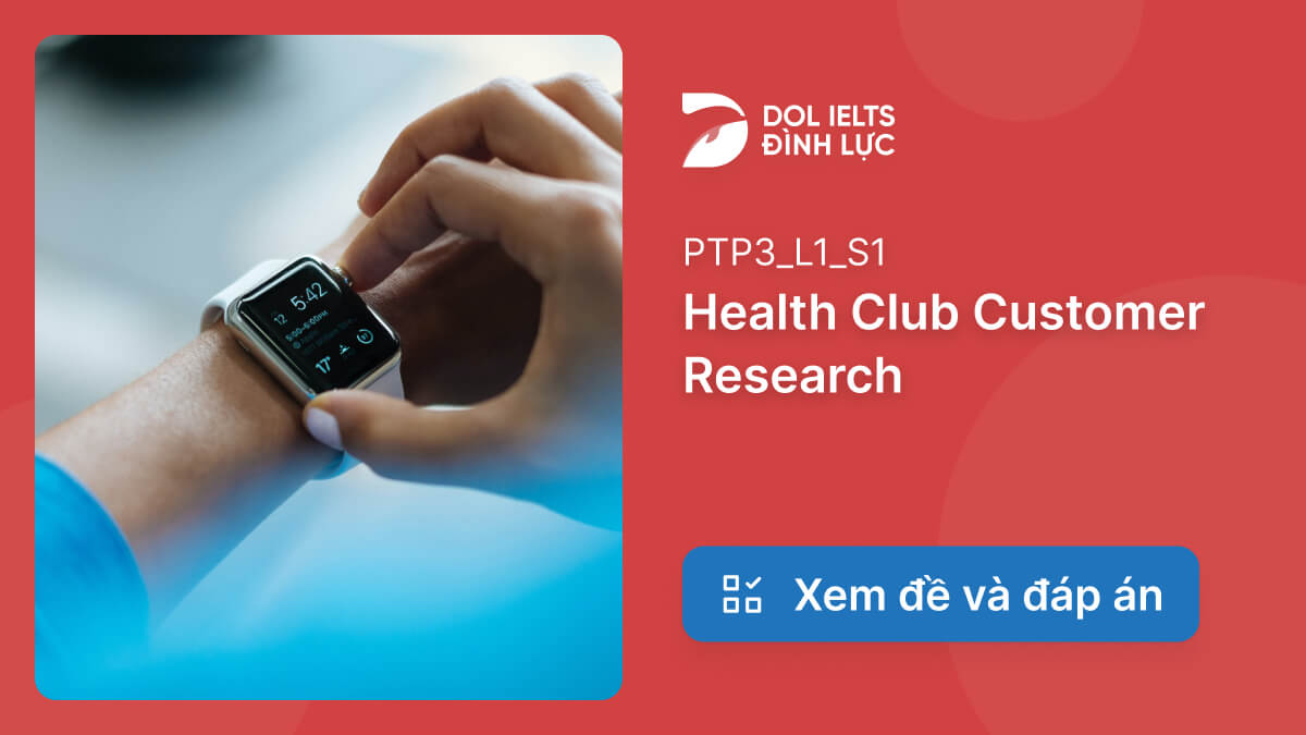 health club customer research ielts listening answers