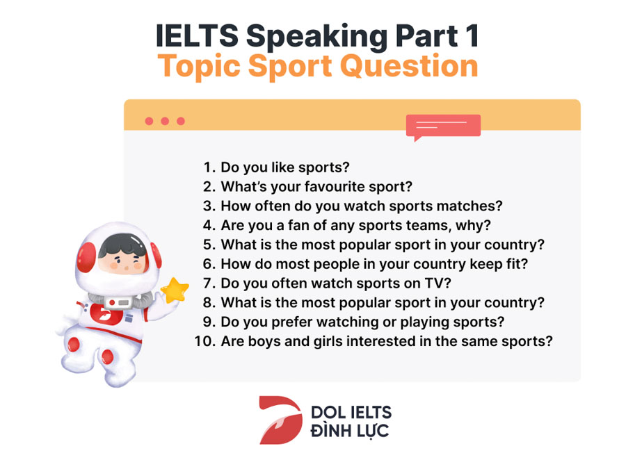 Mẫu câu trả lời IELTS Speaking Part 1 topic Sport