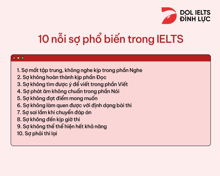 nỗi sợ khi làm bài thi ielts