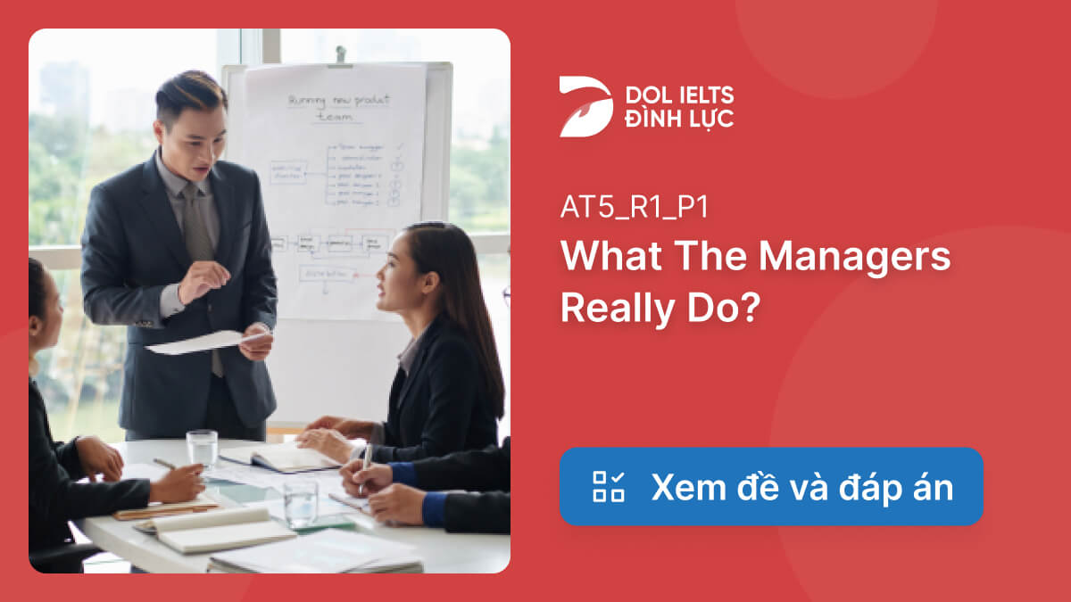 What The Managers Really Do? IELTS Reading Answers with Explanation ...