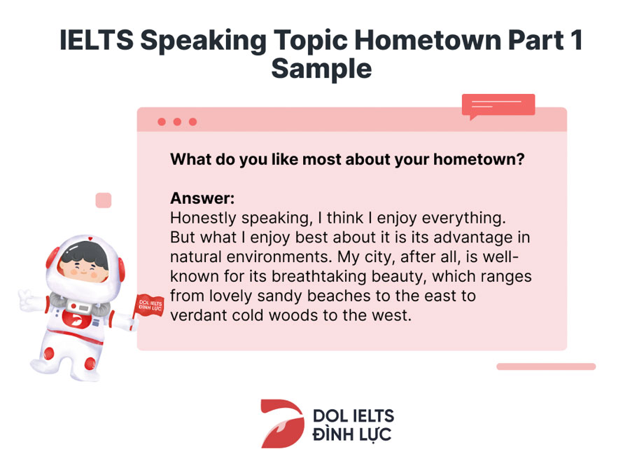 Bài mẫu chủ đề Hometown Speaking IELTS Part 1