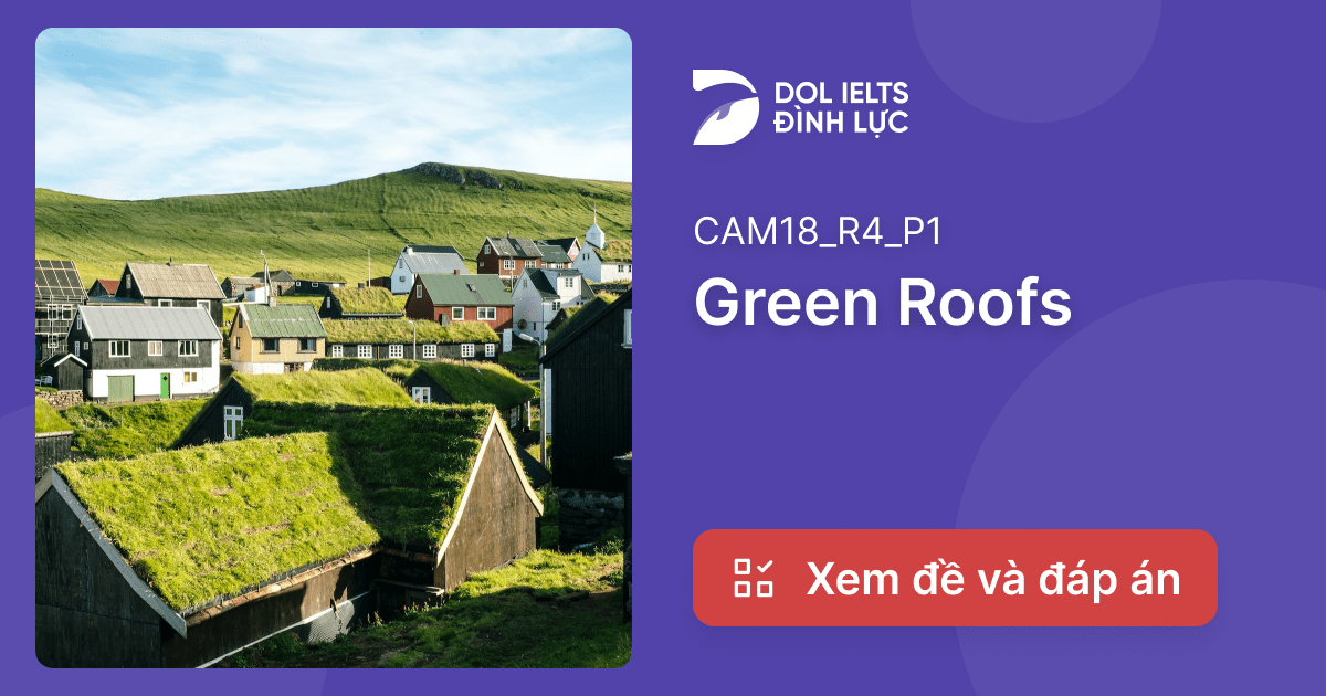 cambridge ielts 18 test 4 reading passage 1 green roofs