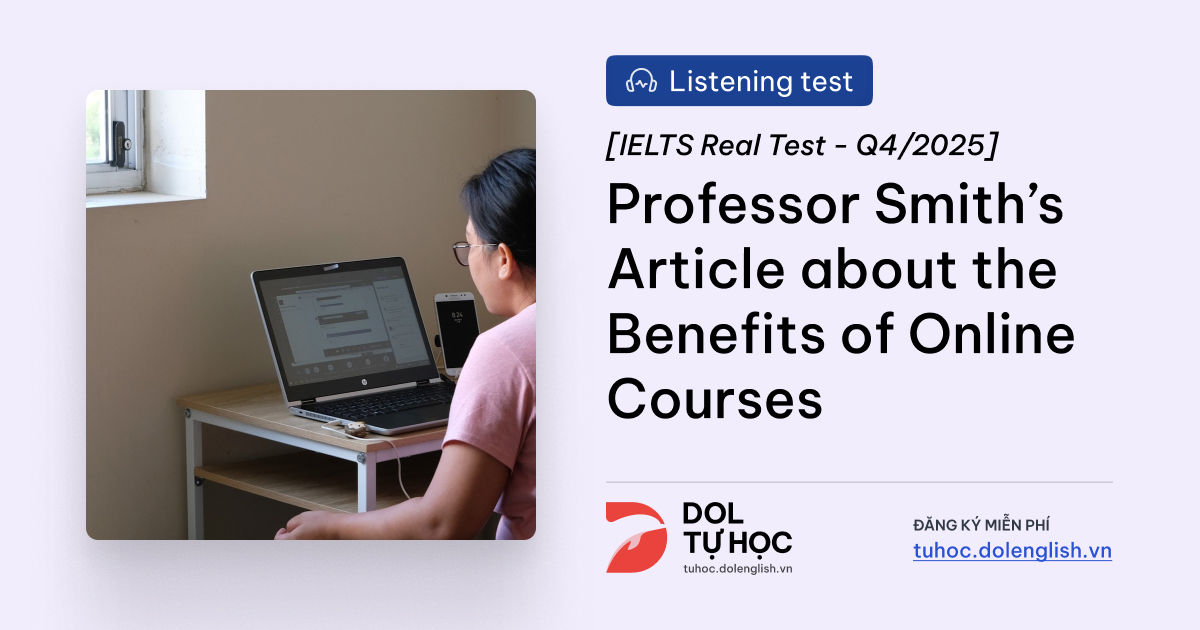 Professor Smith’s Article about the Benefits of Online Courses