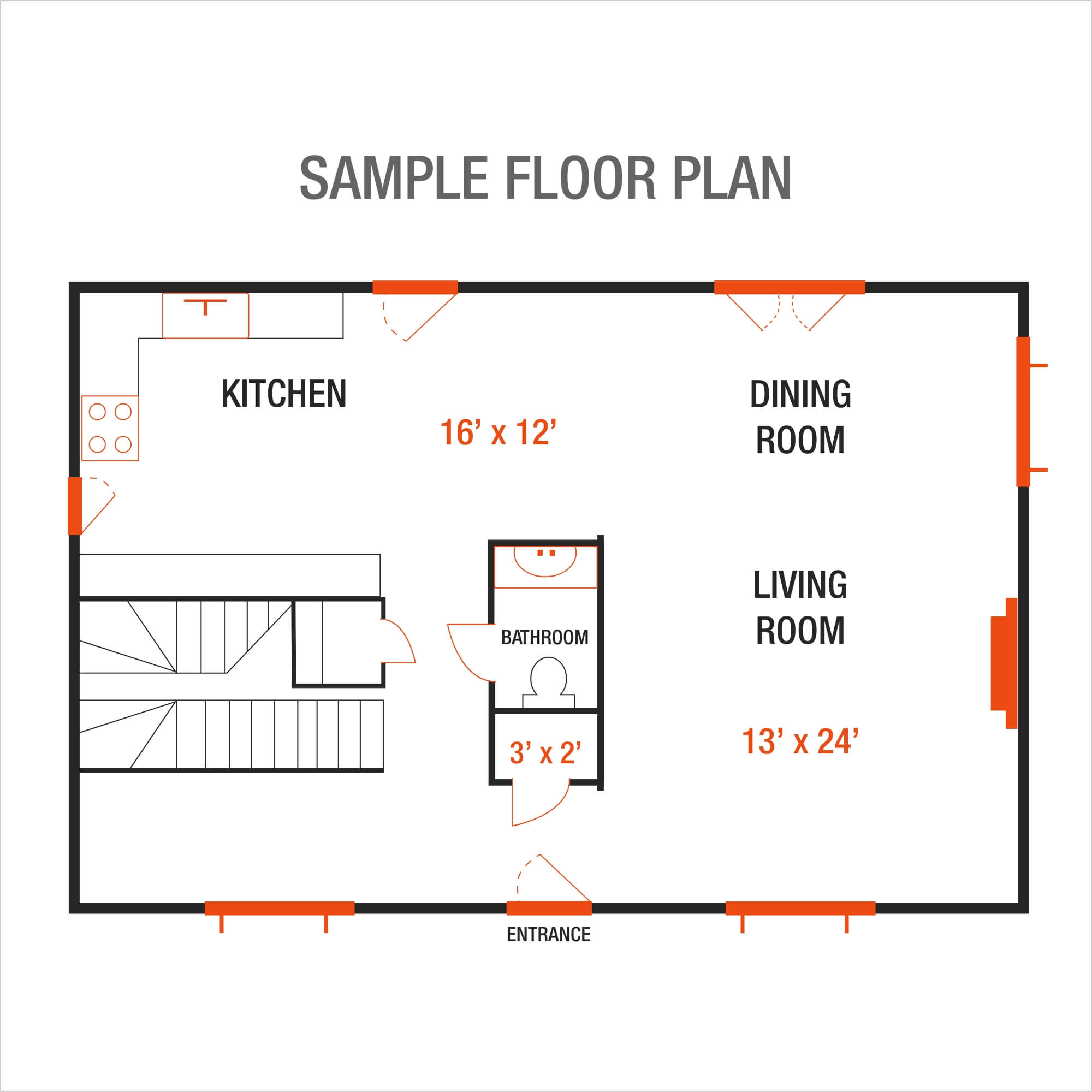 Wet room bathroom floor plan