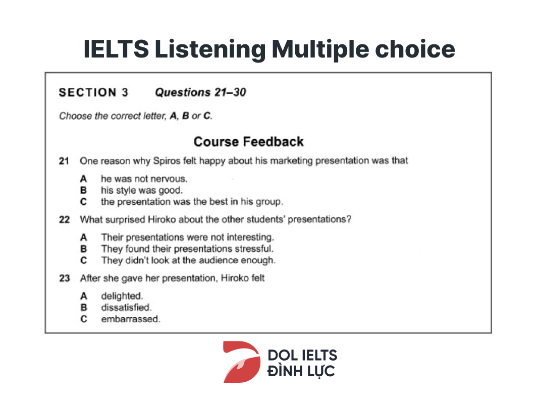 mẹo làm IELTS Listening Multiple Choice Sample