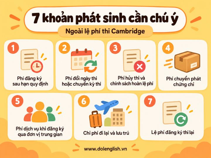 [{"type":"p","children":[{"text":"Lệ phí thi chứng chỉ Cambridge & Ngoài lệ phí thi Cambridge còn có khoản nào phát sinh?"}]}]