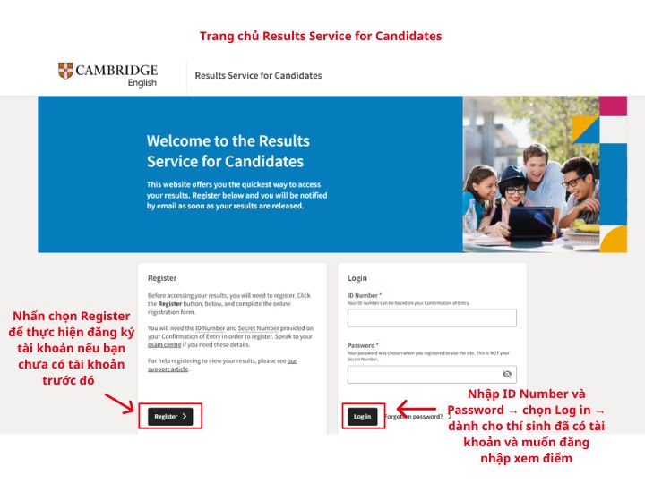 [{"type":"p","children":[{"text":"Cách tra cứu điểm thi Cambridge & Đăng nhập trang Results Service for Candidates"}]}]
