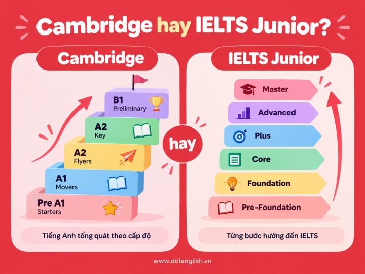 [{"type":"p","children":[{"text":"So sánh chứng chỉ Cambridge và IELTS (IELTS Junior) & Cambridge khác chương trình IELTS Junior thế nào?"}]}]