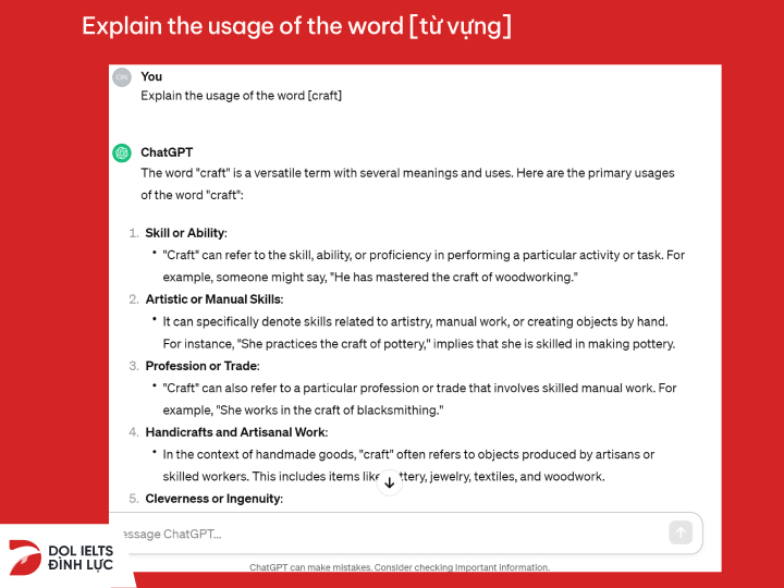 giải thích ngữ cảnh từ bằng chat gpt