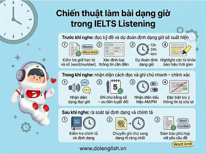 [{"type":"p","id":"oNYmHE1qINdxhGVMKqipJ","children":[{"text":"Cách viết thời gian trong IELTS & Chiến thuật làm bài dạng giờ trong IELTS Listening"}]}]