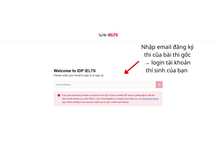 [{"type":"p","id":"Yy5H5-ePU9u9RHo1cuSMt","children":[{"text":"IELTS One Skill Retake & Đăng nhập vào hồ sơ IELTS của bạn"}]}]