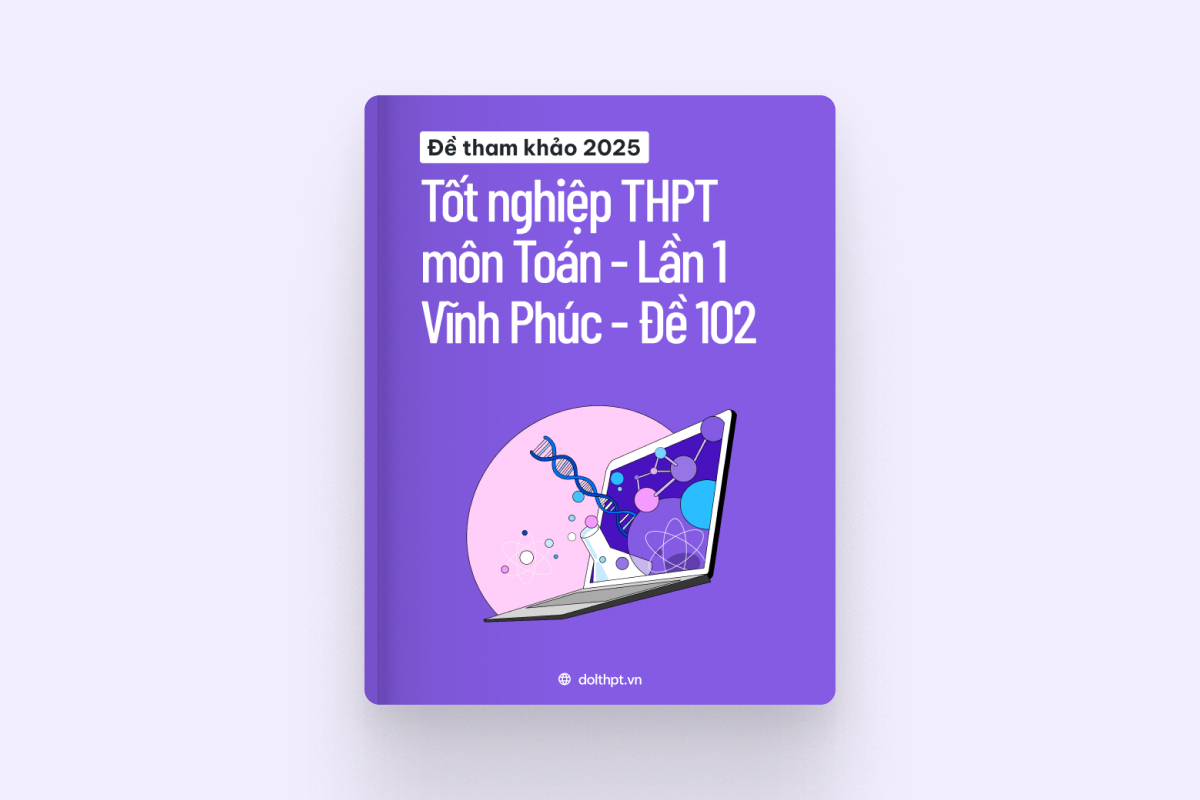 Đề tham khảo tốt nghiệp THPT môn Toán Sở GD&ĐT Vĩnh Phúc năm 2025 Lần 1 - Mã đề 102 exam cover