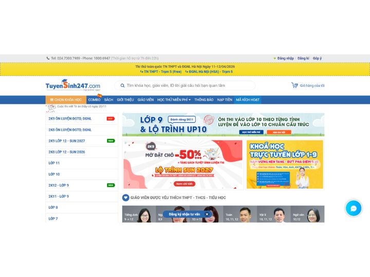 [{"type":"p","children":[{"text":"Trang web ôn thi đgnl & đgtd miễn phí & Tuyensinh247 - Nền tảng quen thuộc có lộ trình ôn ĐGNL và ĐGTD bài bản"}]}]